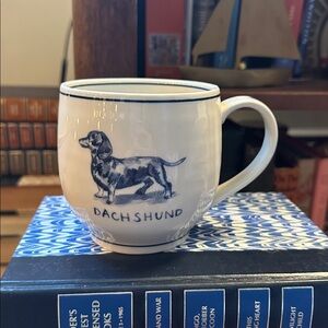 Anthropologie by Molly Hatch Dachshund Large‎ Mug Cup Limited Edition Blue Dog